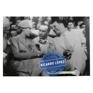 Evita y Perón con Juan Manuel Fangio
